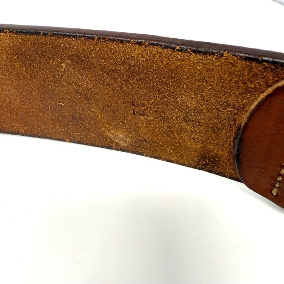 Ralph Lauren Women's Wide Brown Leather Belt with Round Buckle Polo Logo Size 32 - Picture 6 of 11